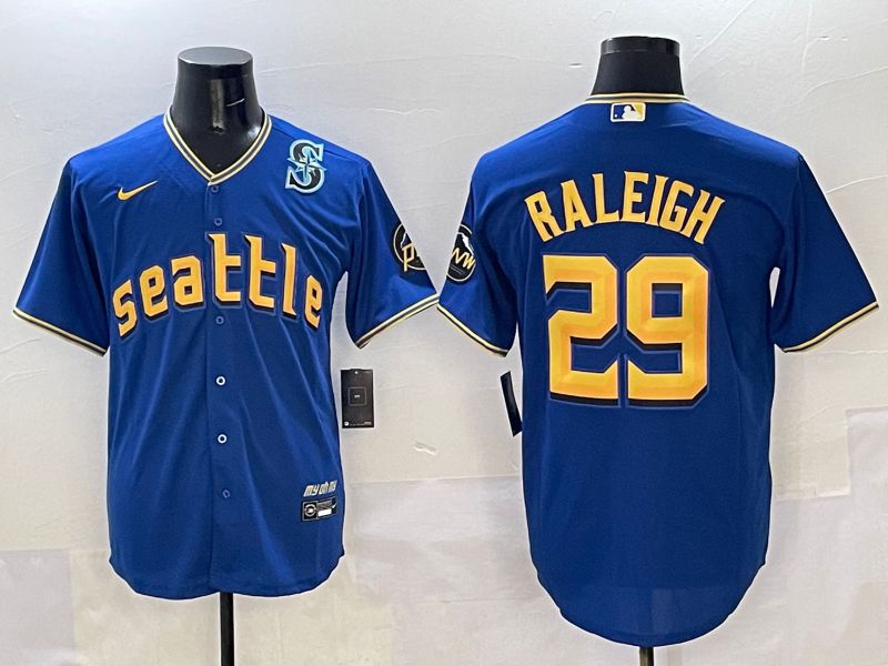 Men Seattle Mariners 29 Raleigh Blue City Edition 2025 Nike MLB Jersey style 6